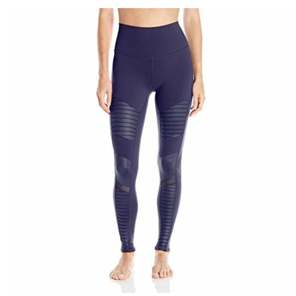 Alo Yoga Moto Legging in navy, Size Large